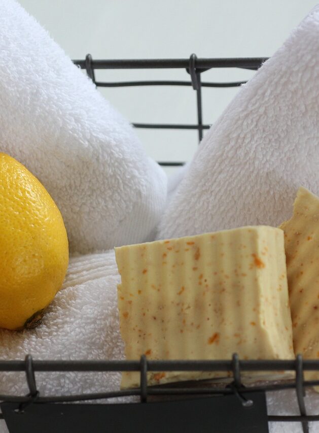 food, lemon soap, coconut oil soap